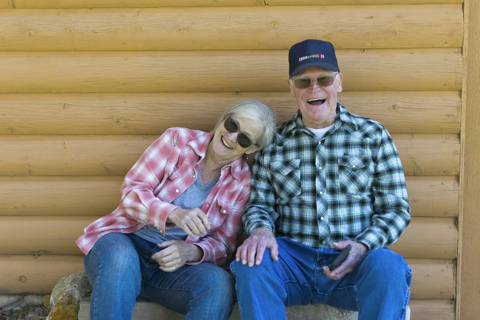 Mature couple relaxing together outdoors