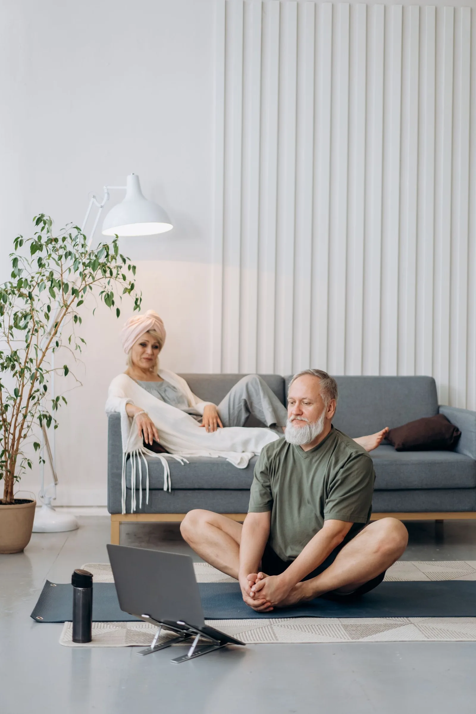 Mature couple in a calm home setting